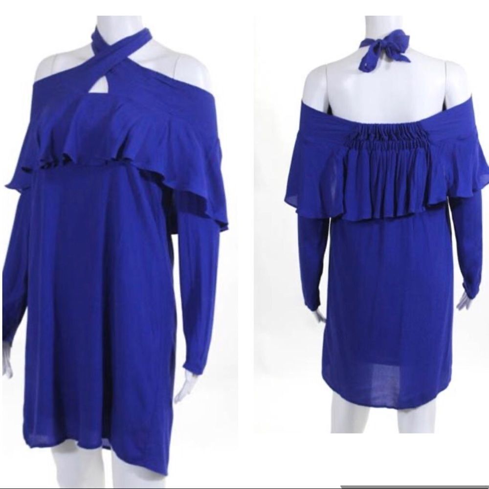 19 Cooper Blue Boat Neck Long Sleeve dress size M